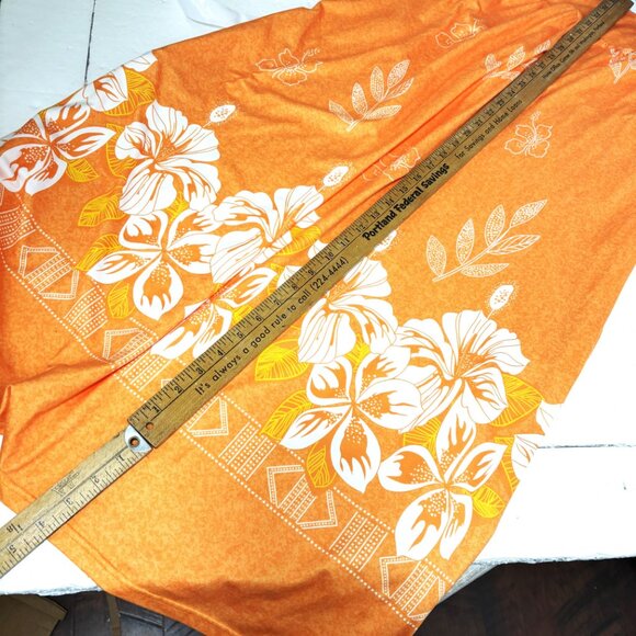 Hawaiian Style Orange Floral MuMu Dress Robe UDFORSK  XL EUC - Picture 7 of 8